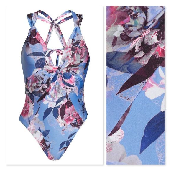 NWOT - BECCA Orchid Bloom One-Piece Swimsuit - Picture 3 of 12